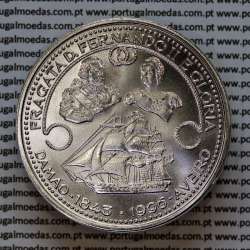 Portugal, silver coin of 1000 Escudos 1996  Frigate D. Fernando II and Glória, World Coins Portugal KM 688 a