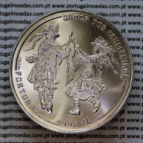 Portugal, silver coin of 1000 Escudos 1997 Pauliteiros Dancers - 3rd Ibero-American Series , World Coins Portugal KM704a