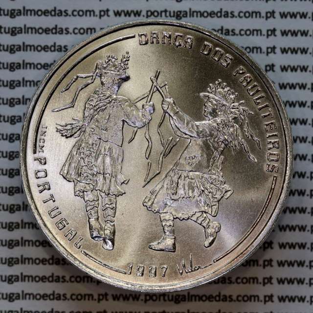 1000 Escudos 1997 Dança dos Pauliteiros, III série Ibero-americana, moeda em prata de 1000$00 1997 Dança dos Pauliteiros, KM704a