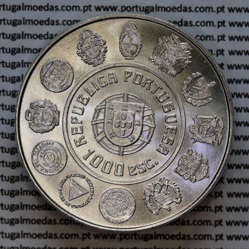 Portugal, silver coin of 1000 Escudos 1997 Pauliteiros Dancers - 3rd Ibero-American Series , World Coins Portugal KM704b