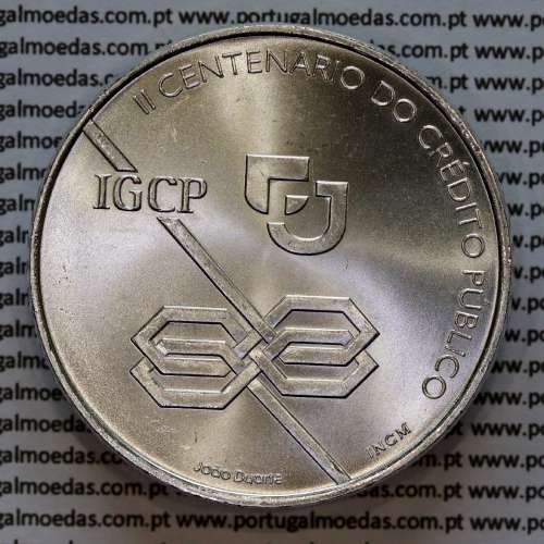 Portugal, silver coin of 1000 Escudos 1997 200th Anniversary of the Crédito Público, World Coins Portugal KM 703 a