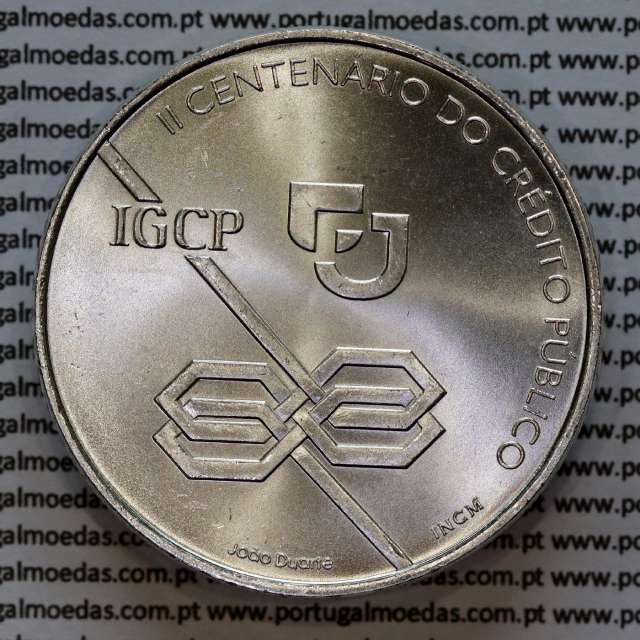 1000 Escudos 1997 II Centenário do Crédito Público, moeda em prata de 1000$00 1997 Crédito Público, World Coins Portugal KM703 a