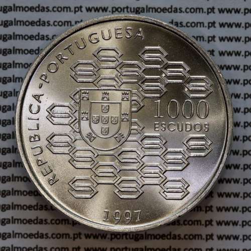 1000 Escudos 1997 II Centenário do Crédito Público, moeda em prata de 1000$00 1997 Crédito Público, World Coins Portugal KM703 b
