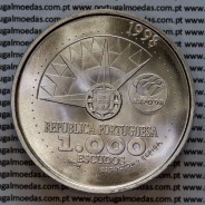 1000 Escudos 1998 Ano Internacional dos Oceanos, EXPO`98, moeda em prata de 1000$00 1998 Ano Internacional dos Oceanos, KM 707b