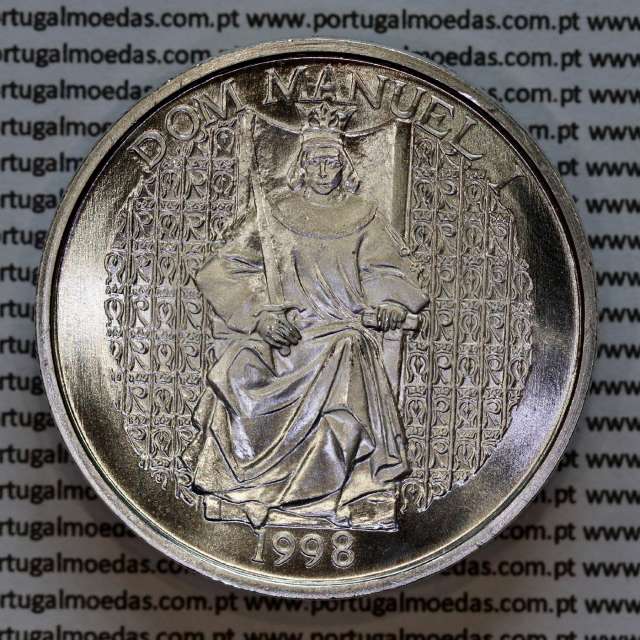 1000 Escudos 1998 Dom Manuel I, moeda em prata de 1000$00 1998 D. Manuel I, World Coins Portugal KM 713a