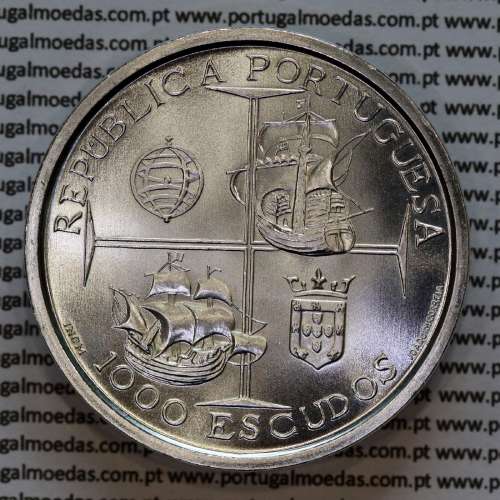 1000 Escudos 1998 Dom Manuel I, moeda em prata de 1000$00 1998 D. Manuel I, World Coins Portugal KM 713b