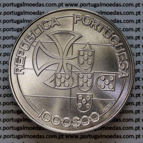 1000 Escudos 1998 Liga dos Combatentes, moeda prata 1000$00 1998 Liga dos Combatentes, World Coins KM 714 b