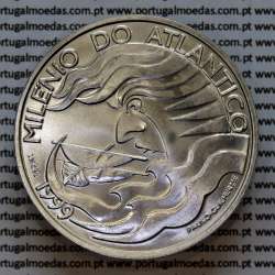 1000 Escudos 1999 Milénio do Atlântico, EXPO`98, moeda prata 1000$00 1999 Milénio do Atlântico, World Coins KM 721a