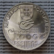 1000 Escudos 1999 Milénio do Atlântico, EXPO`98, moeda prata 1000$00 1999 Milénio do Atlântico, World Coins KM 721b