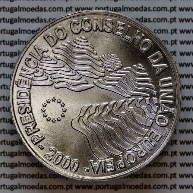 1000 Escudos 2000 Presidência do Conselho da União Europeia, moeda prata 1000$00 2000 Presidência Conselho U.E., KM 724a