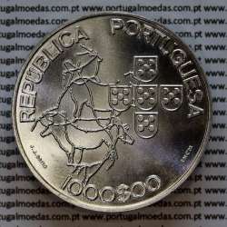 Portugal, silver coin of 1000 Escudos 2000 Council of the European Union, 1000$00 2000, World Coins Portugal KM 724b