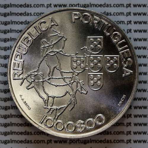 Portugal, silver coin of 1000 Escudos 2000 Council of the European Union, 1000$00 2000, World Coins Portugal KM 724b