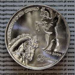 Portugal, silver coin of 1000 Escudos 2000 Man and his Horse, 4rd Ibero-American Series, World Coins Portugal KM 727a