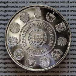 Portugal, silver coin of 1000 Escudos 2000 Man and his Horse, 4rd Ibero-American Series, World Coins Portugal KM 727b
