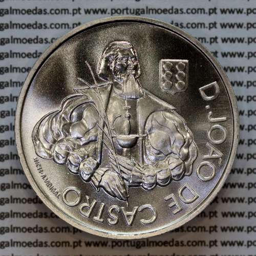 Portugal, silver coin of 1000 Escudos 2000 D. João de Castro, coin 1000$00 2000 D. João de Castro, World Coins Portugal KM732a