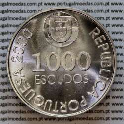 1000 Escudos 2000 D. João de Castro, moeda prata de 1000$00 2000 D. João de Castro, World Coins Portugal KM732b