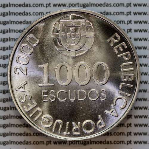 1000 Escudos 2000 D. João de Castro, moeda prata de 1000$00 2000 D. João de Castro, World Coins Portugal KM732b