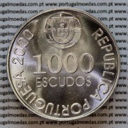 1000 Escudos 2000 D. João de Castro, moeda prata de 1000$00 2000 D. João de Castro, World Coins Portugal KM732b