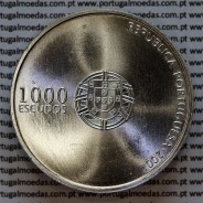 1000 Escudos 2001 EURO 2004, 10º Campeonato Europeu de Futebol UEFA, moeda prata 1000$00 2001 Futebol EURO 2004, Portugal KM734b