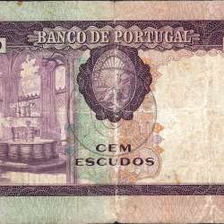Nota de 100 Escudos 1961 Pedro Nunes, 100$00 19/12/1961 Chapa: 6A - Banco de Portugal (Muito Circulada)