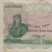 Azores-Banknote of 10.000 Reis 1910, 10000 Reis 09/30/1910 Plate 4, Bank of Portugal, (Circulated), Pick 108