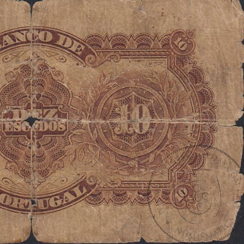 Nota de 10 Escudos 1925 Eça de Queiroz, 10$00 13/01/1925 Chapa: 3 - Banco de Portugal (Muito Circulada)