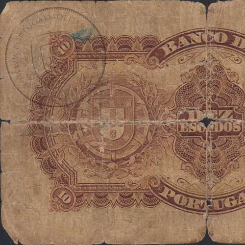 Nota de 10 Escudos 1925 Eça de Queiroz, 10$00 13/01/1925 Chapa: 3 - Banco de Portugal (Muito Circulada)