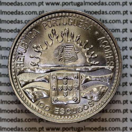 Portugal, Copper-nickel coin 100 Escudos 1995 1st Centenary of the Autonomy of the Azores 1895-1995, World Coins Azores KM 47b