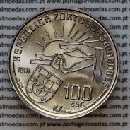 100 Escudos 1991 Antero de Quental 1842 - 1891, moeda cuproníquel 100$00 1991 Antero de Quental, W. Coins Portugal KM 664 b
