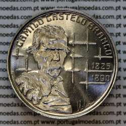 100 Escudos 1990 Camilo Castelo Branco 1825-1890, moeda cuproníquel 100$00 1990 Camilo Castelo Branco, Portugal KM 656 a