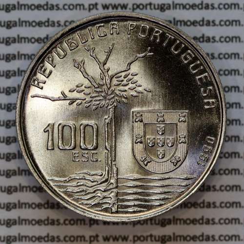 100 Escudos 1990 Camilo Castelo Branco 1825-1890, moeda cuproníquel 100$00 1990 Camilo Castelo Branco, Portugal KM 656 b
