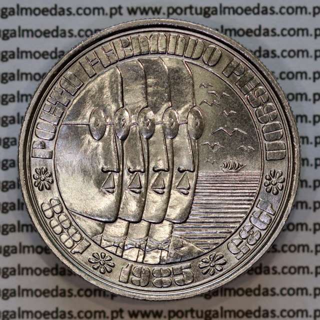 100 Escudos 1985 Fernando Pessoa, moeda cuproníquel 100$00 1986 Poeta Fernando Pessoa, World Coins Portugal KM 628a