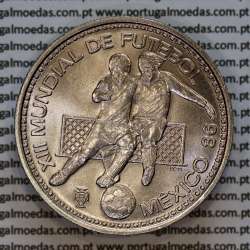 100 Escudos 1986 MÉXICO 86 cuproníquel, moeda Cuproníquel de 100$00 1986 XIII Mundial de Futebol 86, W. Coins Portugal KM 637 a