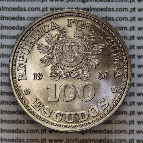 100 Escudos 1986 MÉXICO 86 cuproníquel, moeda Cuproníquel de 100$00 1986 XIII Mundial de Futebol 86, W. Coins Portugal KM 637 b