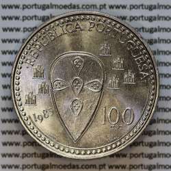 100 Escudos D. Afonso Henriques 1985, moeda cuproníquel 100$00 1985 D. Afonso Henriques, World Coins Portugal KM629b