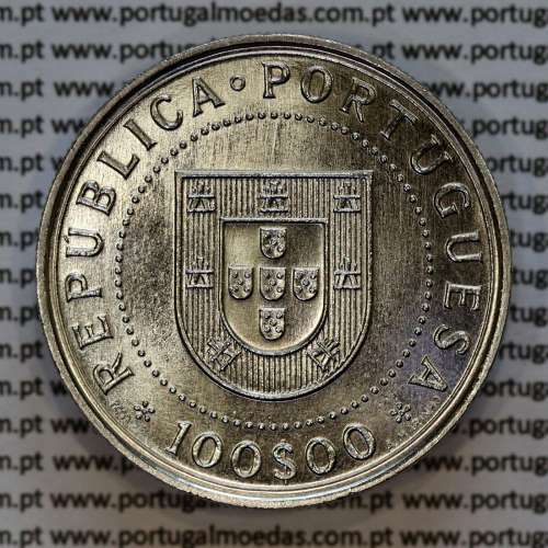 100 Escudos 1990 Restauração da Independência 1640-1990, moeda cuproníquel 100$00 1990 Restauração da Independência, KM651