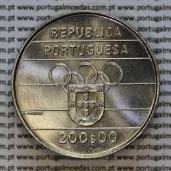 Portugal, Copper-nickel coin of 200 Escudos 1992 of XXV Olympic Games in Barcelona, World Coins Portugal KM 662 b Portugal, Copper-nickel coin of 200 Escudos 1992 of XXV Olympic Games in Barcelona, World Coins Portugal KM 662 b