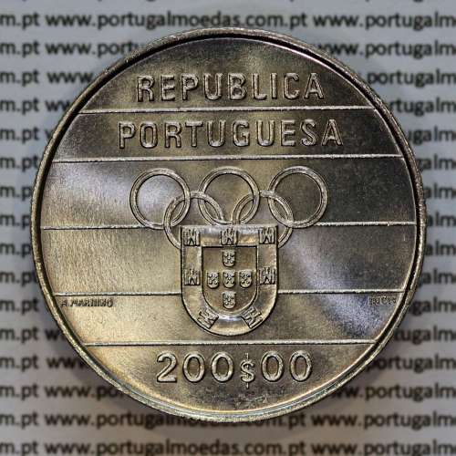 Portugal, Copper-nickel coin of 200 Escudos 1992 of XXV Olympic Games in Barcelona, World Coins Portugal KM 662 b