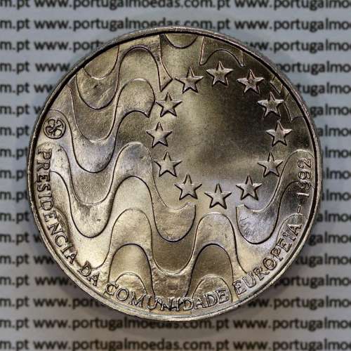 Portugal, Copper-nickel coin of 200 Escudos 1992 of Portugal's Presidency of the European Community, World Coins Portugal KM 663