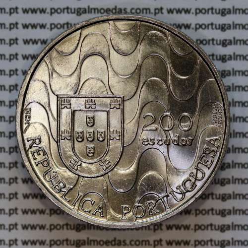 200 Escudos 1992 Presidência Portuguesa da Comunidade Europeia, moeda cuproníquel 200$00 1992 Presidência da U. E., KM663