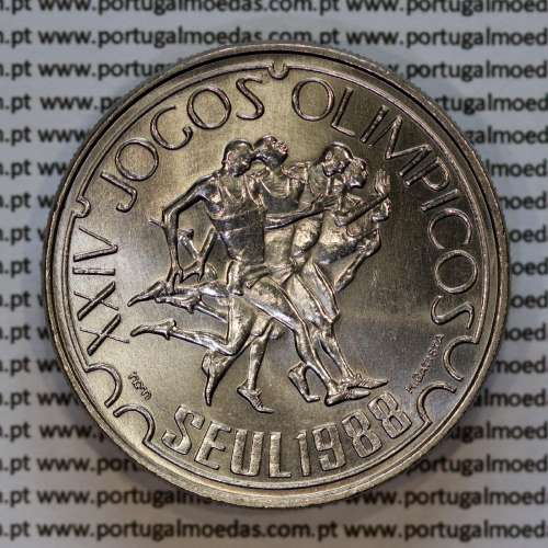 250 Escudos 1988 XXIV Jogos Olímpicos Seul, moeda cuproníquel 250$00 1988 XXIV Jogos Olímpicos, World Coins Portugal KM 643 a