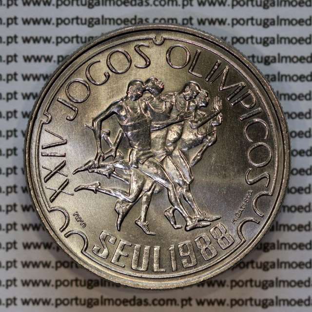 250 Escudos 1988 XXIV Jogos Olímpicos Seul, moeda cuproníquel 250$00 1988 XXIV Jogos Olímpicos, World Coins Portugal KM 643 a
