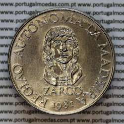 100 Escudos 1981 Região Autónoma da Madeira - ZARCO,  moedas cuproníquel 100$00 1981 R. A. M., World Coins Madeira KM 5
