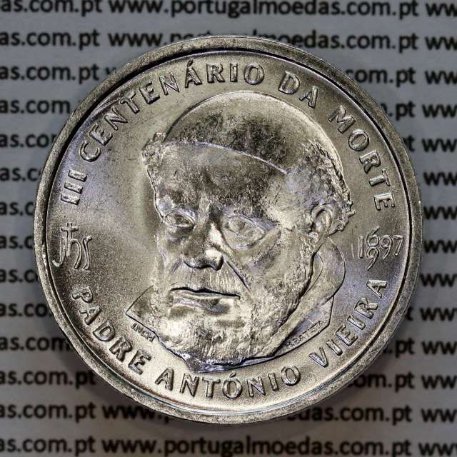 500 Escudos 1997 Padre António Vieira, moeda prata 500$00 1997 III Centenário da Morte do Padre António Vieira, Portugal KM701 a