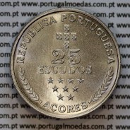 25 Escudos e 100 Escudos Região Autónoma dos Açores 1980, série duas moedas cuproníquel da Autonomia Regional dos Açores 5
