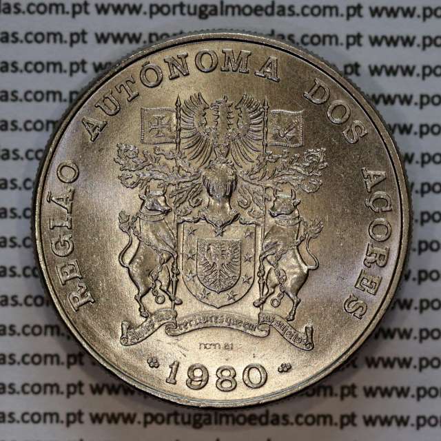Azores Islands, Copper-nickel coin of 100 Escudos 1980 Autonomous Region of the Azores, World Coins Azores KM44