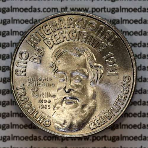 Portugal, Set copper-nickel coins, 25 Escudos and 100 Escudos 1981 of International Year of Disabled People, KM624 and KM625 a