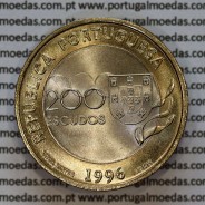 200 Escudos 1996 XXVI Jogos Olímpicos - Atlanta, moeda bimetálica 200$00 1996 XXVI Jogos Olímpicos - Atlanta 1996, KM 687 b