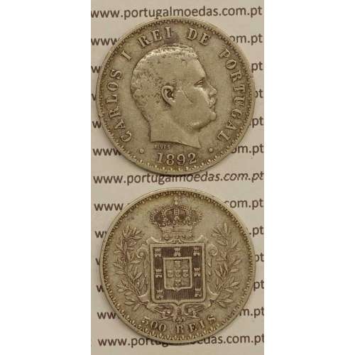 500 REIS PRATA 1892 (BC+/MBC) D. CARLOS I