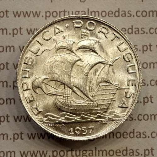 5 escudos 1937 prata, 5$00 1937 prata da República Portuguesa, (Soberba), World Coins Portugal KM 581